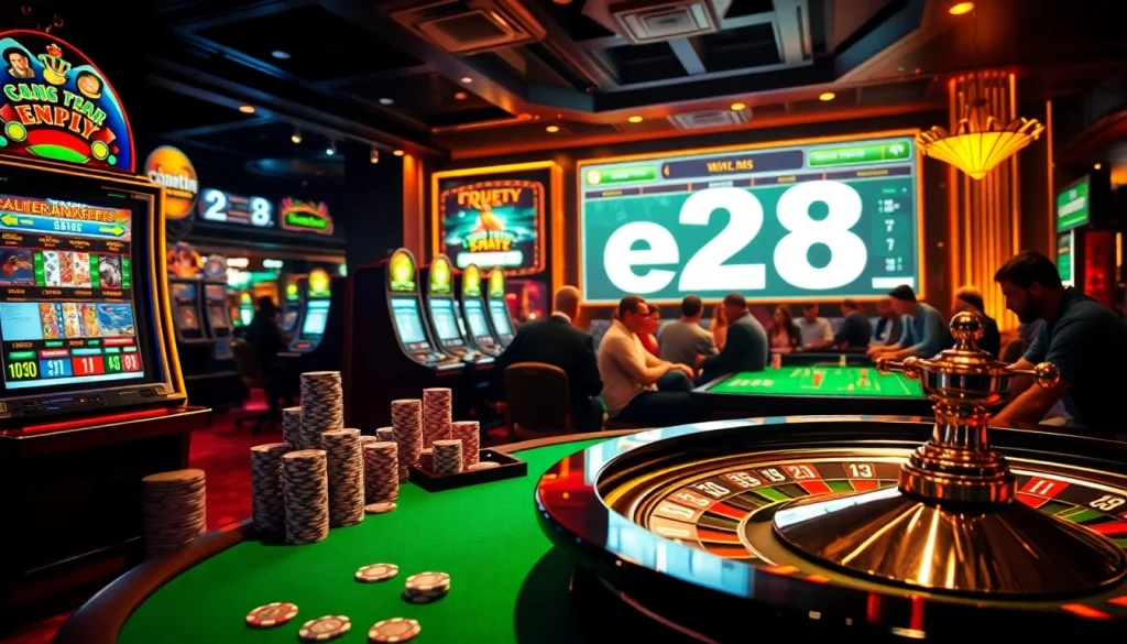 Experience the high-stakes excitement of e28, where thrilling poker games and slot machines elevate your gambling adventure.